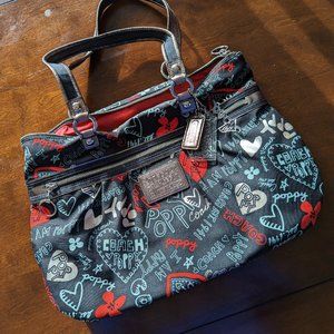 Coach Poppy graffiti multicolor large hobo